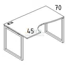 Мебель для персонала Стол эргономичный левый "Классика" на металлокаркасе QUATTRO Б4 043 БП