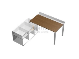 Мебель для персонала Стол рабочий (120) с ProSystem на опорной тумбе левой (БЕЗ ТУМБЫ) КВ 0116