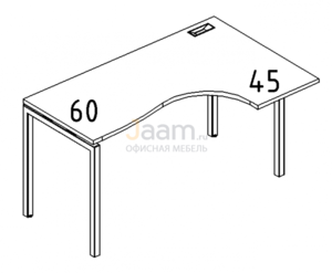 Мебель для персонала Стол эргономичный правый "Классика" на металлокаркасе DUE Б2 034 БП