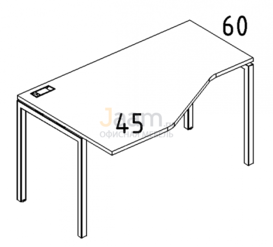 Мебель для персонала Стол эргономичный левый "Техно"на металлокаркасе DUE Б2 051 БП