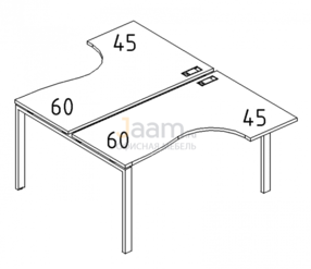 Мебель для персонала Рабочая станция со столами эргономичными "Классика" на металлокаркасе UNO Б1 181 БП